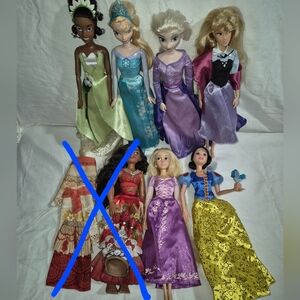 Lot Of 6 Disney Dolls.